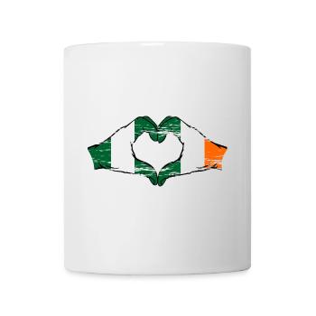 Nigeria Irland Flagge Herzform used - Tasse - Weiß - Vorne