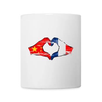China France Flag Heart Shape Used - Mug - white - Front