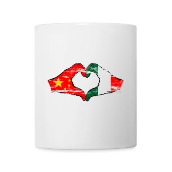 China Italy Flag Heart Shape Used - Mug - white - Front