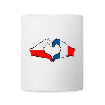 Pologne France Drapeau Coeur Forme - Mug blanc - blanc - Devant