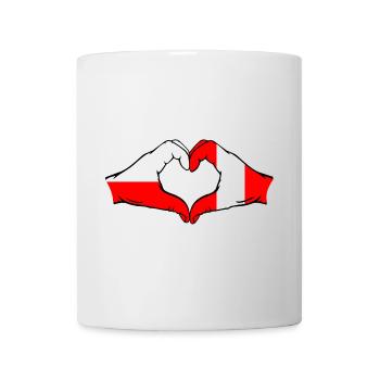 Polen Peru Flagge Herzform - Tasse - Weiß - Vorne