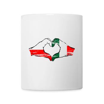 Poland Italy Flag Heart Shape Used - Mug - white - Front