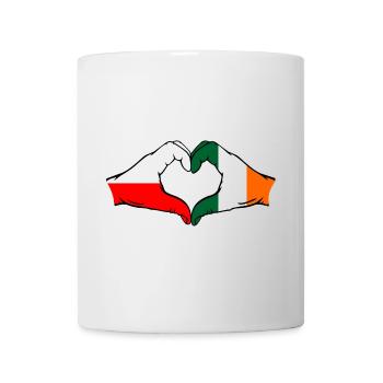 Pologne Irlande Drapeau Coeur Forme - Mug blanc - blanc - Devant