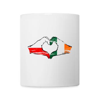 Pologne Irlande drapeau coeur utilisé - Mug blanc - blanc - Devant