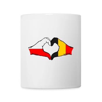 Pologne Belgique drapeau coeur - Mug blanc - blanc - Devant