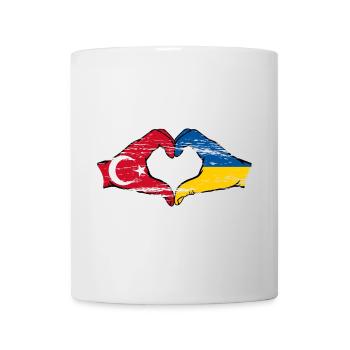 Turkey Ukraine Flag Heart Shape Used - Mug - white - Front