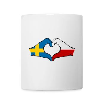 Suède Pologne Drapeau Coeur Forme - Mug blanc - blanc - Devant