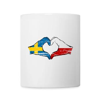 Sweden Poland Flag Heart Shape Used - Mug - white - Front