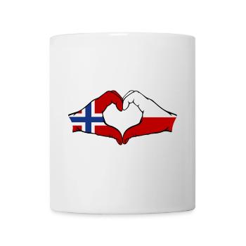 Norway Poland Flag Heart Shape - Mug - white - Front