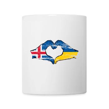 Iceland Ukraine Flag Heart Shape Used - Mug - white - Front