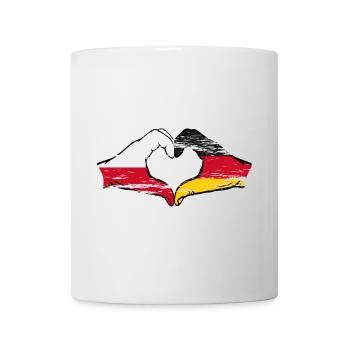Poland Germany Flag Heart Shape Used - Mug - white - Front