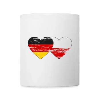 Deutschland Polen Flagge Herz used - Tasse - Weiß - Vorne