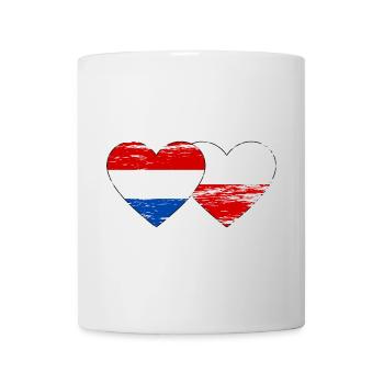 Holland Poland flag heart used - Mug - white - Front