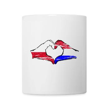 Pologne Hollande drapeau forme de coeur utilisé - Mug blanc - blanc - Devant