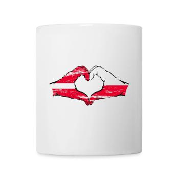 Latvia Poland flag hands heart shape used - Mug - white - Front