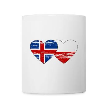 Iceland Poland flag heart used - Mug - white - Front