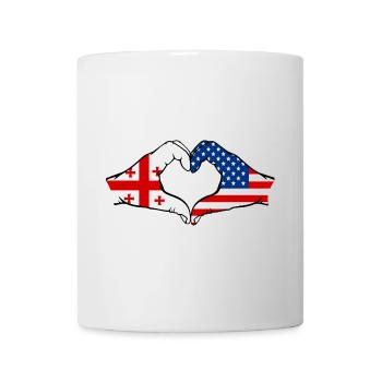 Georgia USA Flag Hands Heart Shape - Mug - white - Front