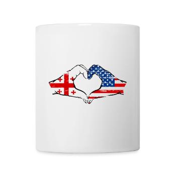 Géorgie États-Unis drapeau mains forme de coeur utilisé - Mug blanc - blanc - Devant