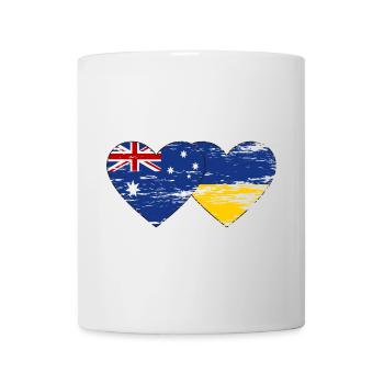 Australie Ukraine drapeau coeur utilisé - Mug blanc - blanc - Devant