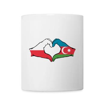 Polen Aserbaidschan Flagge Hände Herzform - Tasse - Weiß - Vorne