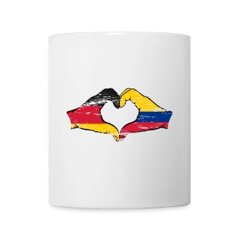 Germany Colombia flag hands heart shape used - Mug - white - Front