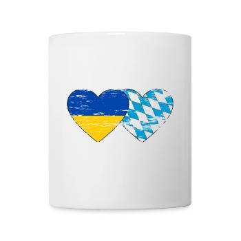 Ukraine Bavaria Flag Heart used - Mug - white - Front