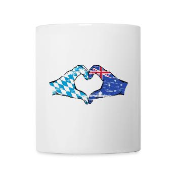 Bavière Australie Drapeau Mains Coeur Forme Utilisé - Mug blanc - blanc - Devant