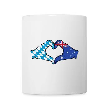 Bavière Australie Drapeau Mains Coeur Forme - Mug blanc - blanc - Devant