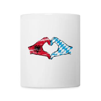 Albania Bavaria Flag Hands Heart Shape Used - Mug - white - Front