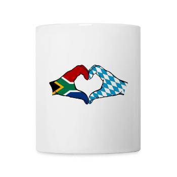 Afrique du Sud Bavière Drapeau Mains Coeur Forme - Mug blanc - blanc - Devant