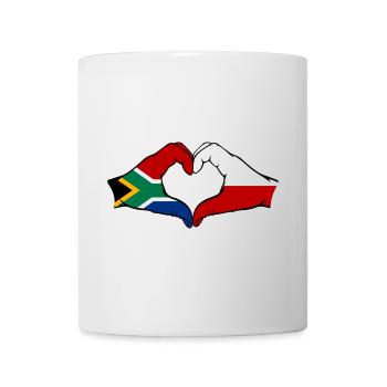 Südafrika Polen Flagge Hände Herzform - Tasse - Weiß - Vorne