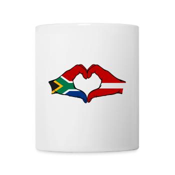Südafrika Lettland Flagge Hände Herzform - Tasse - Weiß - Vorne
