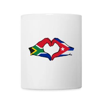 Afrique du Sud Cuba Drapeau Mains Coeur Forme - Mug blanc - blanc - Devant