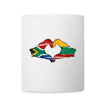 Afrique du Sud Lituanie Drapeau Mains Coeur Forme Utilisé - Mug blanc - blanc - Devant