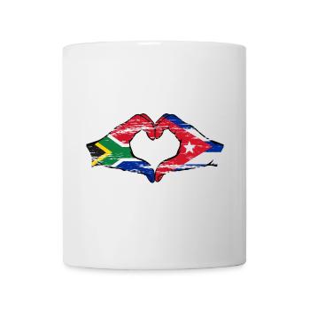 Afrique du Sud Cuba Drapeau Mains Coeur Forme Utilisé - Mug blanc - blanc - Devant
