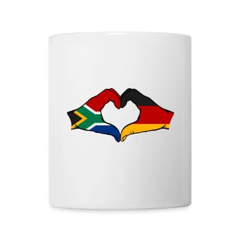 Afrique du Sud Allemagne Drapeau Mains Coeur Forme - Mug blanc - blanc - Devant
