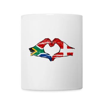 Südafrika Dänemark Flagge Hände Herzform used - Tasse - Weiß - Vorne