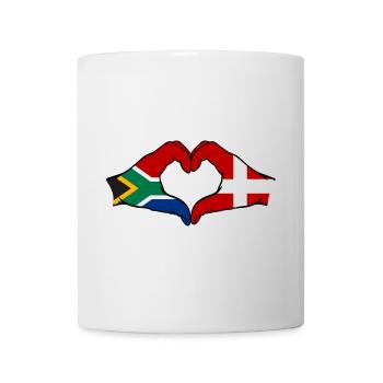 Südafrika Dänemark Flagge Hände Herzform - Tasse - Weiß - Vorne