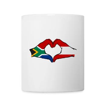Afrique du Sud Autriche Drapeau Mains Coeur Forme - Mug blanc - blanc - Devant