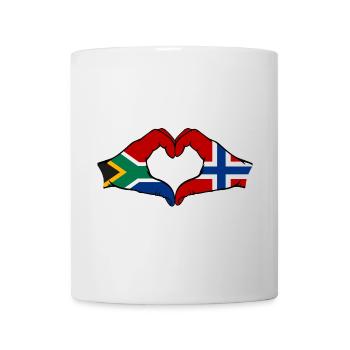 Afrique du Sud Norvège Drapeau Mains Coeur Forme - Mug blanc - blanc - Devant