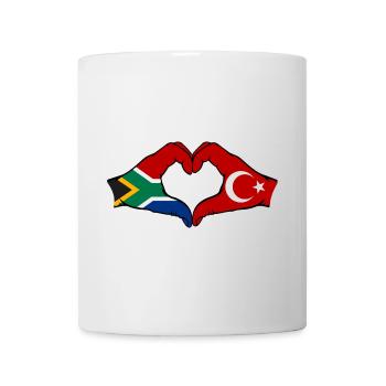 Afrique du Sud Turquie Drapeau Mains Coeur Forme - Mug blanc - blanc - Devant