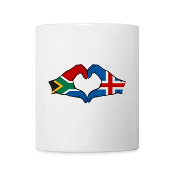 Afrique du Sud Islande Drapeau Mains Coeur Forme - Mug blanc - blanc - Devant