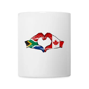 Südafrika Kanada Flagge Hände Herzform used - Tasse - Weiß - Vorne