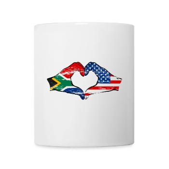 Südafrika USA Flagge Hände Herzform used - Tasse - Weiß - Vorne