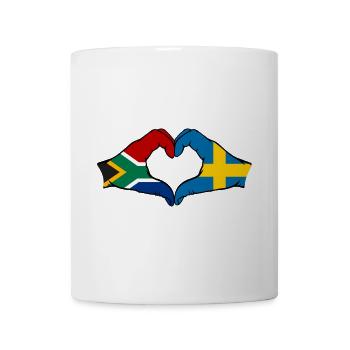 Afrique du Sud Suède Drapeau Mains Coeur Forme - Mug blanc - blanc - Devant