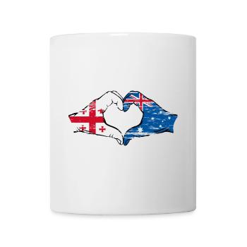 Géorgie Australie Drapeau Mains Coeur Forme Utilisé - Mug blanc - blanc - Devant
