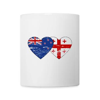 Nouvelle-Zélande Géorgie drapeau coeur utilisé - Mug blanc - blanc - Devant