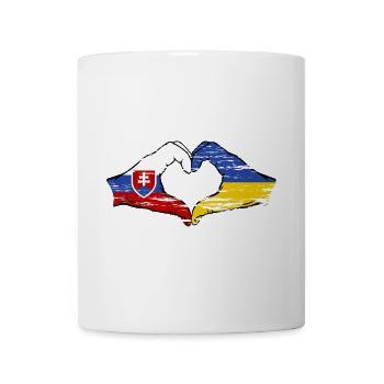 Slowakei Ukraine Flagge Hände Herzform used - Tasse - Weiß - Vorne
