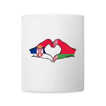 Serbien Belarus Flagge Hände Herzform - Tasse - Weiß - Vorne