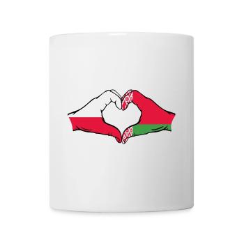 Polen Belarus Flagge Hände Herzform - Tasse - Weiß - Vorne